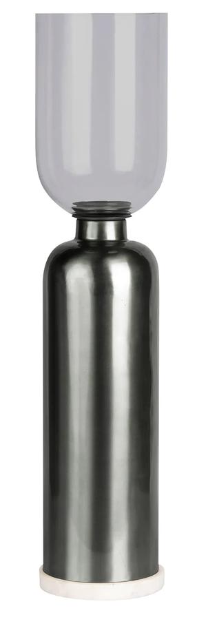 Svečturis Kayoom Shyam 200 AMUO7-BLK, stikls/marmora/dzelzs, Ø 20.5 cm, 63.5 cm, melna krās.