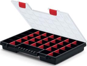 Органайзеры для инструментов Prosperplast KNO40305S, 30.3 см x 39.9 см x 5 см, прозрачный цв./черный цв./красный цв.