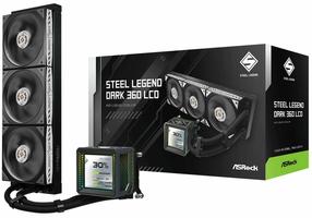 Vandens aušintuvas procesoriui ASRock Steel Legend Dark 360 LCD (90-ASLA36-BAAGA5), 397 mm x 27 mm