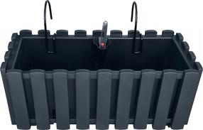 Balkoninis vazonas Fencycase, plastikinis, 38 cm x 18 cm, pilka sp.