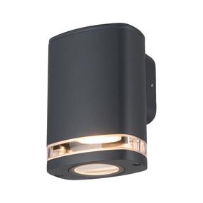 Āra sienas lampa Kanlux, 10W, GU10, IP54, melna krās., 10 cm x 10 cm