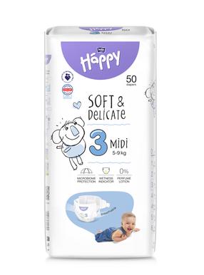 Подгузники Happy, 3 размер, 5 - 9 кг, 50 шт.
