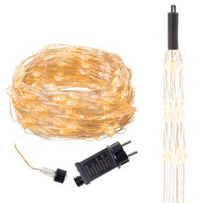 Spuldzīšu virtenes Springos CL0093, 2 m, silti balta krās., 300 LED