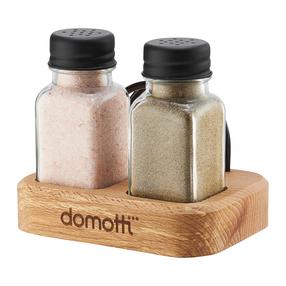 Sāls un piparu trauka komplekts Domotti Temis, melna krās., 12.5 cmx9.5 cm