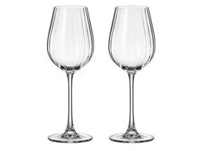 Vīna glāžu komplekts Crystal Bohemia Columba Optic, stikls, 0.4 l, 2 gab.