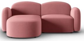 Kampinė sofa Micadoni Home Blair Velvet, rožinė sp., kairinė, 194 x 155 cm x 80 cm