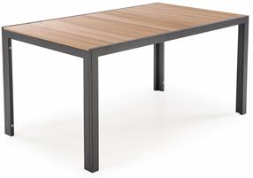 Valgomojo stalas Fierro, rudas/juodas, 150 cm x 90 cm x 74 cm