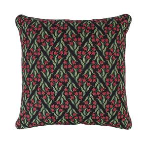 Dekoratyvinė pagalvėlė Home4you Holly 400, juoda sp./raudona sp./žalia sp., 45 cm x 45 cm