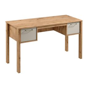 Rašomasis stalas su stalčiais Gala Meble Indygo B2S, 138 cm x 53 cm, 75 cm, ąžuolo sp./smėlio sp.