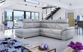 Kampinė sofa Loreto Berlin 01, pilka sp., kairinė, 210 x 260 cm x 102 cm