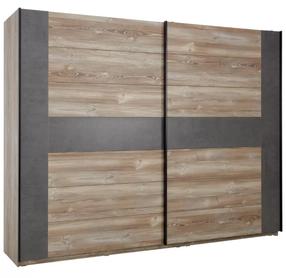 Шкаф Forte Chanton BLQS928E1-C482, дерева цв./темно-серый цв., 61.2 см x 220 см x 209.7 см