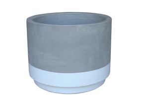 Puķu pods Domoletti RP18-195, keramika/cementa, Ø 25 cm, pelēka krās.