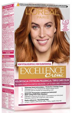 Matu krāsa L’Oréal Paris Excellence Creme, blonde copper gold krās., 7.43, 176 ml