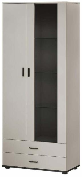 Vitrina Cama Meble Soho, juoda sp./kašmyro sp., 41 cm x 80 cm x 192 cm