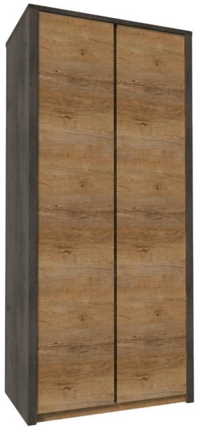 Spinta Gala Meble Montana S2D, ąžuolo sp./pilka sp., 53 cm x 166 cm x 197 cm