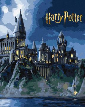 Glezna pēc numuriem Ideyka Harry Potter Hogwarts At Night, zila krās./melna krās.