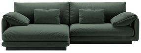 Kampinė sofa Micadoni Torino Structured, žalia sp., kairinė, 250 x 170 cm x 83 cm