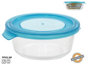 Toidukarp Kitchen&GO, 0.95 l, 19.2 cm x 17.6 cm, läbipaistev v./sinine v.
