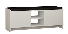 Suoliukas su batų lentyna Kalune Design Zulla, balta sp./juoda sp., 37 cm x 110 cm x 43 cm