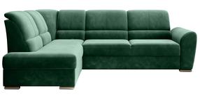 Kampinė sofa Siber Lukso 35, tamsiai žalia sp., kairinė, 186 x 270 cm x 93 cm
