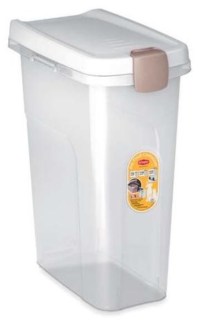 Ящик хранения корма для домашних животных Stefanplast, 25 л, 39 x 24 x 51 см, прозрачный цв./белый цв.