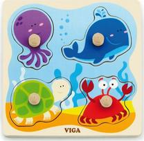 Edukacinė medinė dėlionė Viga Toys, 2.5 cm, 5 vnt.