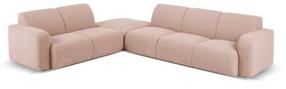 Kampinė sofa Micadoni Home Molino MIC_LC_L_101_F1_MOLINO3, šviesiai rožinė sp., kairinė, 315 x 250 cm x 72 cm