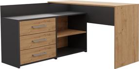 Rakstāmgalds Dany L-Shaped, 120 cm x 50 cm, 76 cm, antracīta krās./ozola krās.
