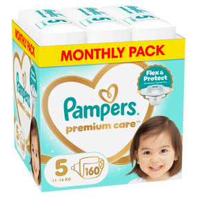 Autiņbiksītes Pampers Premium Care, 5 izmērs, 11 - 16 kg, 160 gab.