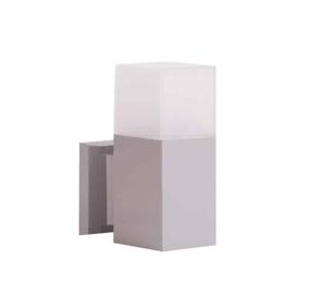 Sieninis lauko šviestuvas Su-Ma Cube, 20W, E27, IP44, sidabro sp., 8 cm x 20.8 cm