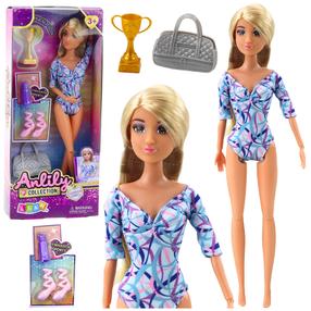 Lėlė su priedais Lean Toys Anlily Vacation Sport, 30 cm, rožinė sp.