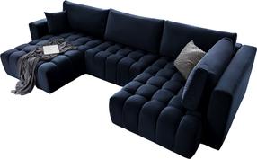 Kampinė sofa Bonito Loco 40, tamsiai mėlyna sp., kairinė, 170 x 340 cm x 92 cm