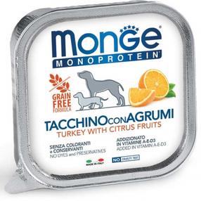 Šlapias šunų maistas Monge Monoprotein Turkey/Citrus Fruits, kalakutiena, 0.15 kg