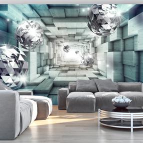 Fototapeet Artgeist Journey Through The Blue Tunnel XXLNEW011479, 210 cm x 210 cm