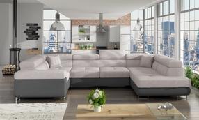 Kampinė sofa Letto Soro 83, Soft 29, pilka sp./šviesiai pilka sp., dešininė, 340 x 202 cm x 90 cm