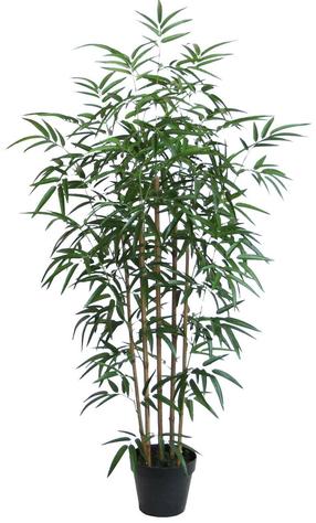 Kunsttaim potis, malm Home4you Wind, pruun v./roheline v., 130 cm