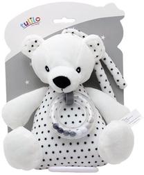 Barškutis Tulilo Music Box Teddy Bear, balta sp./juoda sp.
