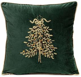 Kalėdinis dekoratyvinės pagalvėlės užvalkalas Homla Jule, aukso/žalia, 45 cm x 45 cm