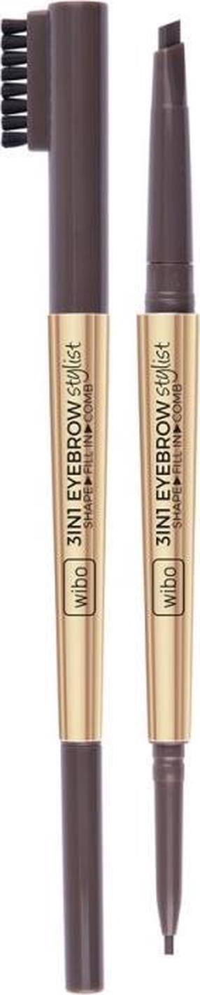 Uzacu zīmulis Wibo Eyebrow Stylist 3in1, tumši brūna krās. 2 dark brown