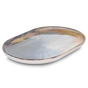 Serviravimo lėkštė Ambition Madera, 30 cm x 20 cm x 2 cm, mėlyna sp./rusva sp., keramika