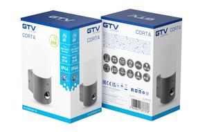 Sieninis lauko šviestuvas GTV Corta, 25W, E27, IP44, grafito sp., 8 cm x 17 cm
