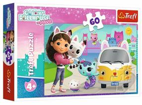 Пазл Trefl Gabbys Dollhouse Gabby And The Cat Adventures 17415, 22 см x 33 см, 60 шт., многоцветный