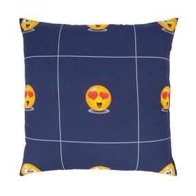 Dekoratyvinė pagalvėlė Home4you Loneta Emoticons, mėlyna sp./(spalva/dizainas parenkami atsitiktine tvarka), 45 cm x 45 cm