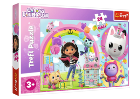 Dėlionė Trefl Gabbys Dollhaouse Cheerful Gabi 24643, 40 cm x 60 cm, 24 vnt., įvairių spalvų