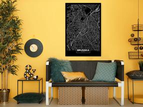 Reproduktsioon Artgeist Dark Map Of Brussels, k-b-0077-b-a, 40 cm x 60 cm