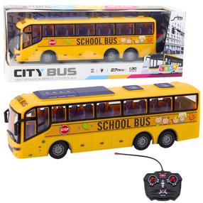 Rc autobuss Lean Toys City School, dzeltena krās.