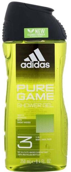 Ķermeņa mazgāšanas želeja vīriešiem Adidas Pure Game, 250 ml