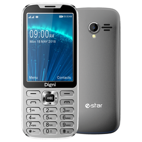 Telefons ar pogām eStar Digni Call 4G, 64 MB, sudraba krās.
