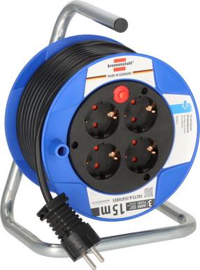 Pikendusjuhe trumlil Brennenstuhl Extension cord with reel, 3 x 1,5 mm², 15 m, 4 pesa, sinine v.