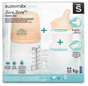 Pudelite komplekt Suavinex Zero Zero, 180 ml, 0 kuud, roosa v.
